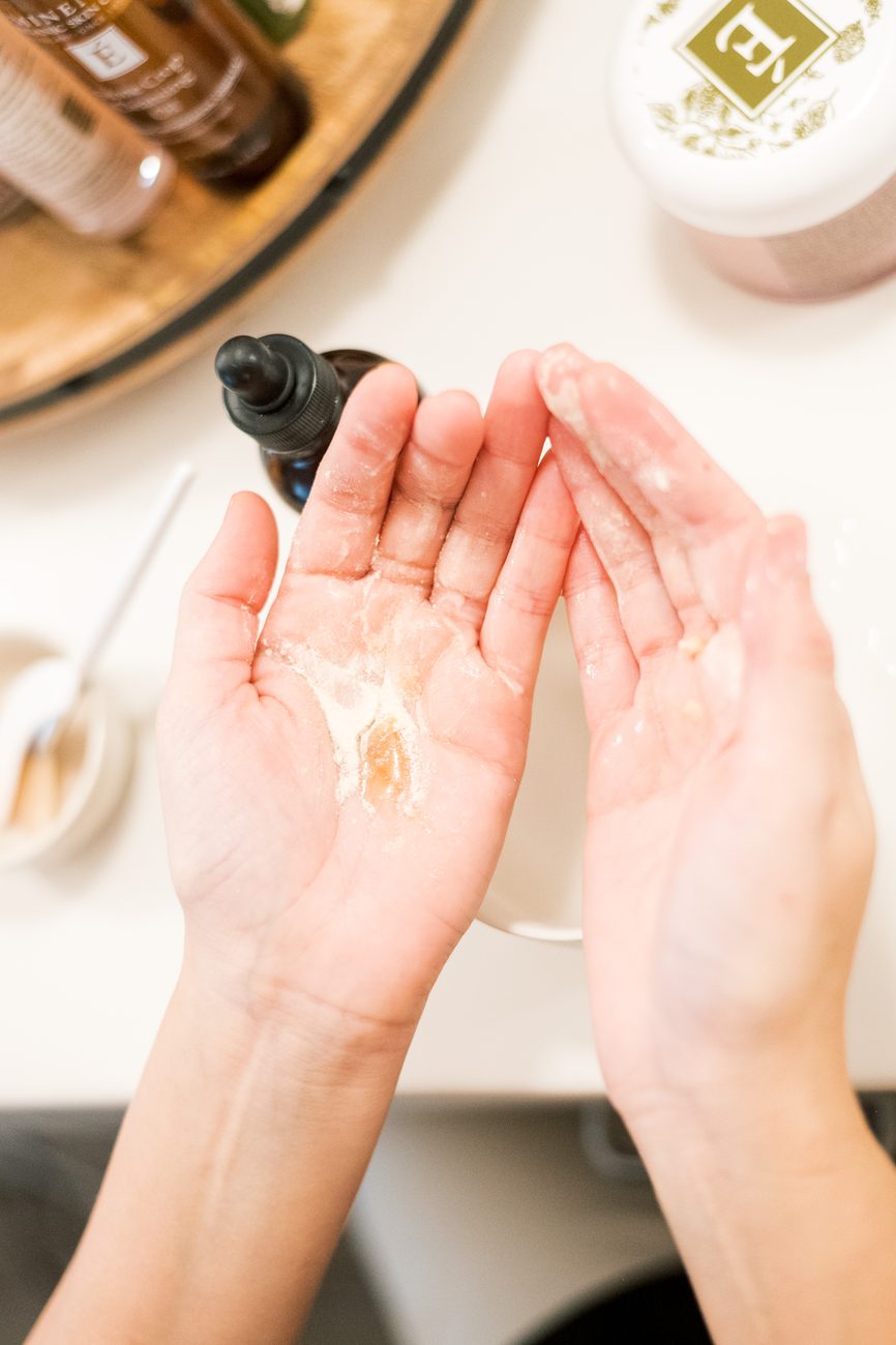 A charcoal detox masque ready to apply